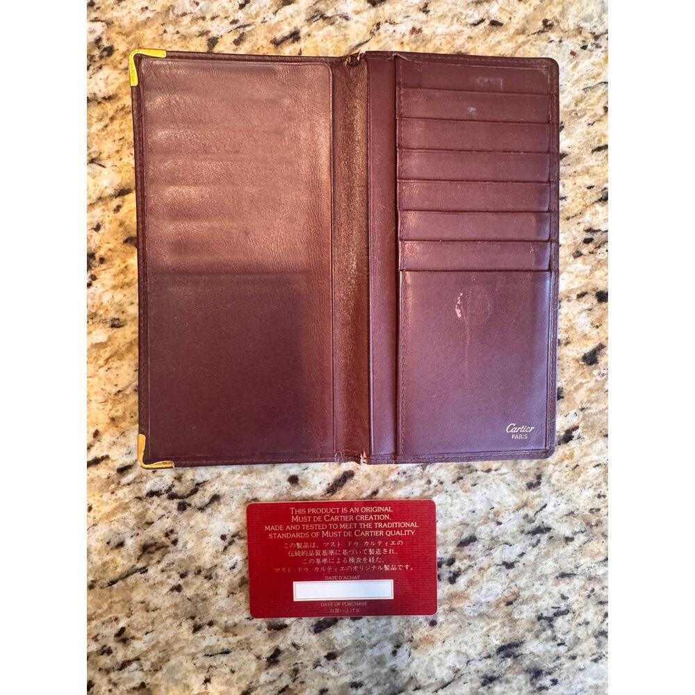 Vintage Cartier Must de Cartier Bordeaux Leather Long Wallet - Picture 3 of 8